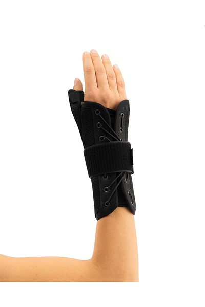 Ortholand Static Thumb Supported Hand Wrist Splinti Black Free Size (airtex Fabric)ml-0111-024