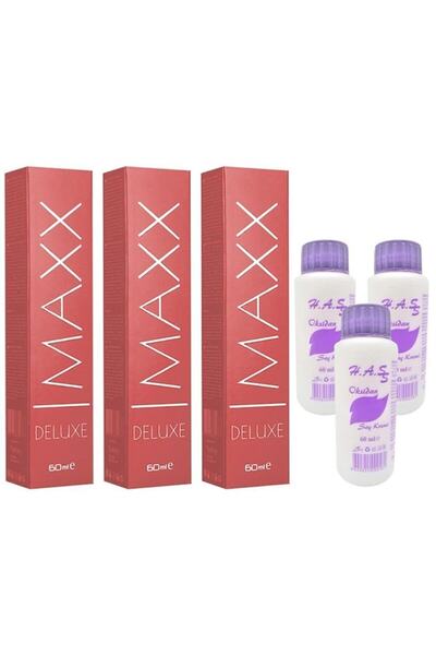 MAXX DELUXE Tüp Boya 4.65 Şarap Kızılı 60 Ml 3 Adet+3 Adet Oksidan