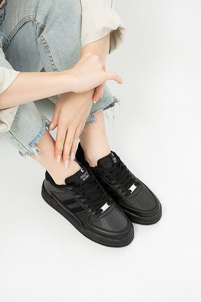 Nstil Καθημερινά Unisex Μαύρα αθλητικά παπούτσια με κορδόνια Άνετα αθλητικά παπούτσια περπατήματος με χοντρή σόλα 191