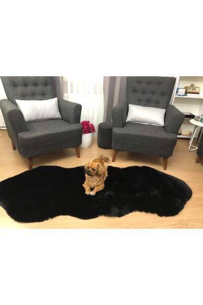 blcmoda Post Halı Peluş Uzun Tüylü Halı Tavşan Tüyü Hissi Kuzu Kürk Özel Nubuk Taban Halı Paspas Yolluk