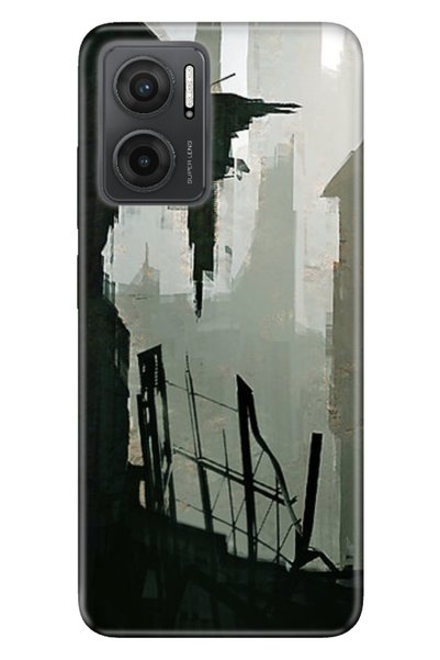 Cekuonline Xiaomi Redmi 10 5g Case 0.4mm Silicone Patterned Crime City