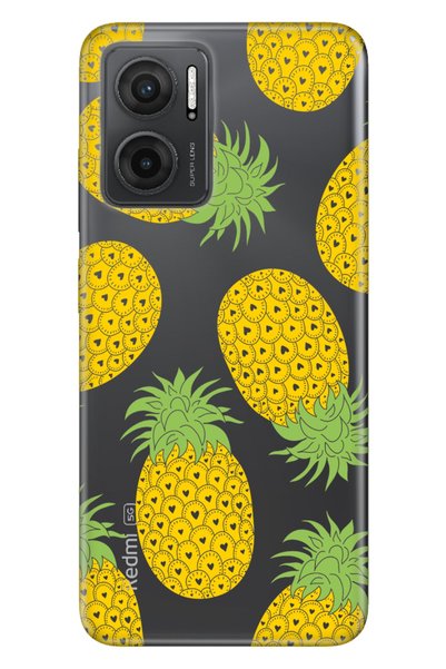 Cekuonline حافظة هاتف Xiaomi Redmi Note 11e من السيليكون بنمط الأناناس مقاس 0...