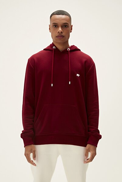 Bad Bear Long Story Hooded Men's Sweatshirt - Burgundy