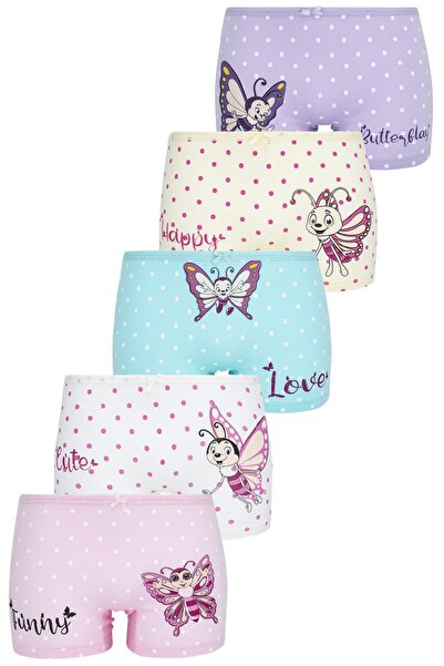 biyokids Boxeri pentru fete Happy Butterflies imprimați pachet de 5