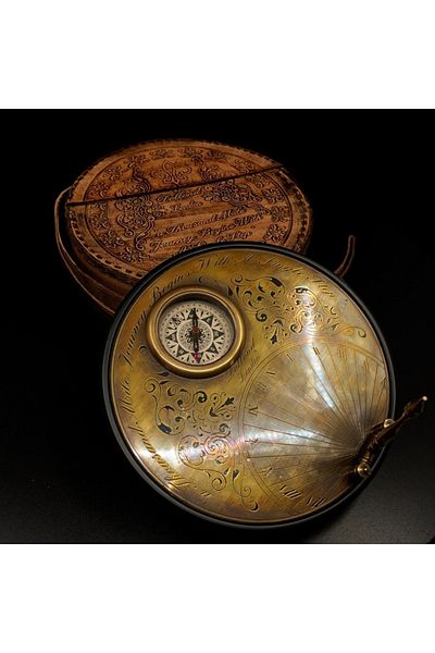 hediyeconcepti Dollond London 1920 Retro Brass Sundial And Table Compass