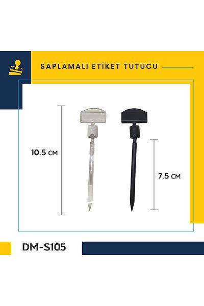 DamgaMarket Plastic, Stud Label Holder, Transparent 10.5 Cm