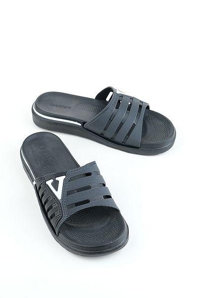 GEZER Men's 9652 Black Red Beach Bathroom Pool Daily Slippers 9652