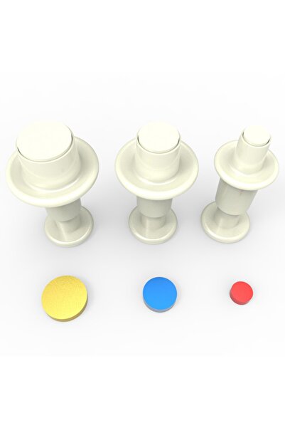 Butedo Yuvarlak Mini Basmalı (enjektörlü) Kopat Kurabiye Kalıbı – 3'lü