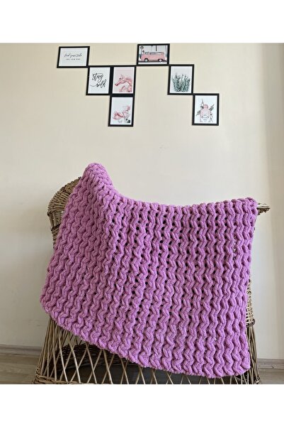 Alize Puffy Hand Knitted Baby Blanket