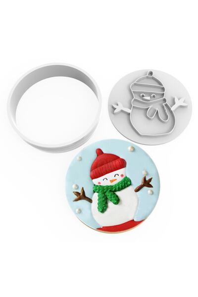 Butedo مجموعة قطع البسكويت والختم - رجل الثلج