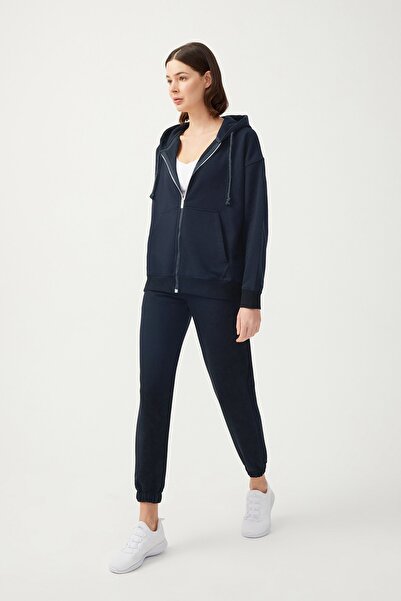 Los Ojos Kadın Lacivert Paçası Lastikli Jogger Eşofman Altı Drawstring