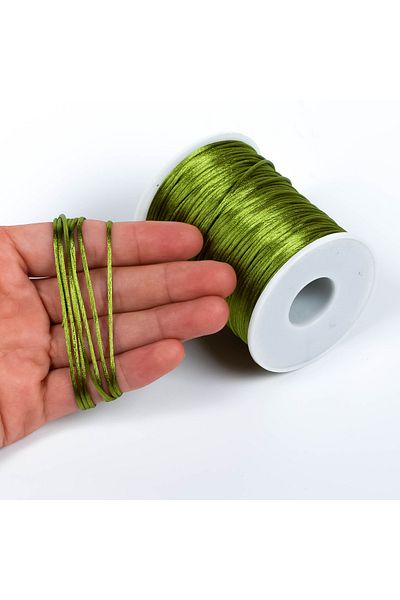 yfhobi 10 Meters - 1 Mm Flush Rope, Bracelet Rope, Rat Tail Rope, Khaki Green Color, Jewelry Rope