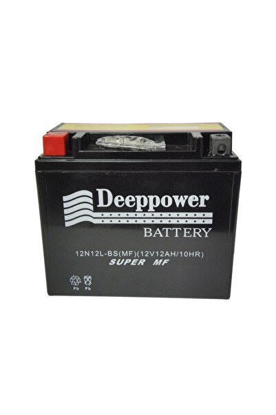 DEEPPOWER Motosiklet Akü 12n12l-bs (12v 12ah/10hr) Uyumlu
