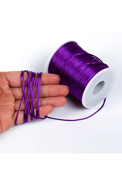 yfhobi 10 Meters - 1 Mm Flush Rope, Bracelet Rope, Rat Tail Rope, Purple Color, Jewelry Rope