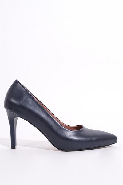 Modabuymus Anger Navy Blue Matte Stiletto Heeled Women's Shoes