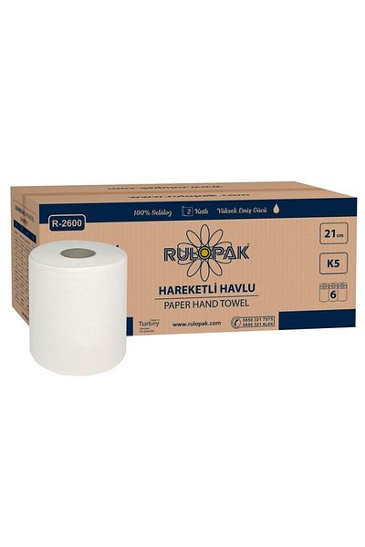 Rulopak Movable Paper Towel 2 Layers 21 Cm 80m 6 Pack 5 Kg