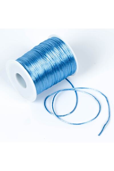 yfhobi 10 Meters - 1 Mm Flush Rope, Bracelet Rope, Rat Tail Rope, Blue Color, Jewelry Rope
