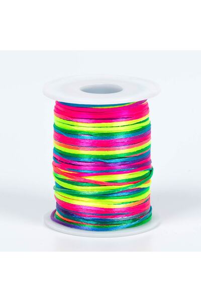 yfhobi 10 Meters - 1 Mm Flush Rope, Bracelet Rope, Rat Tail Rope, Rainbow Mixed Color, Jewelry Rope