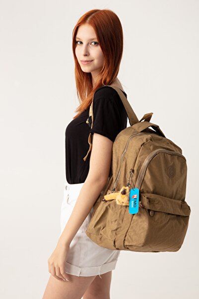 NEMO BAGS School Bag Mustard Large Size Unisex Waterproof Fabric Travel Bag w...