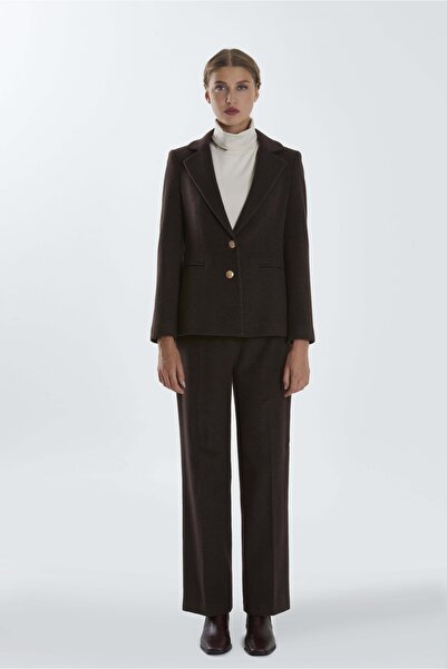 SIDesign Önü Düğmeli Kaşe Ceket