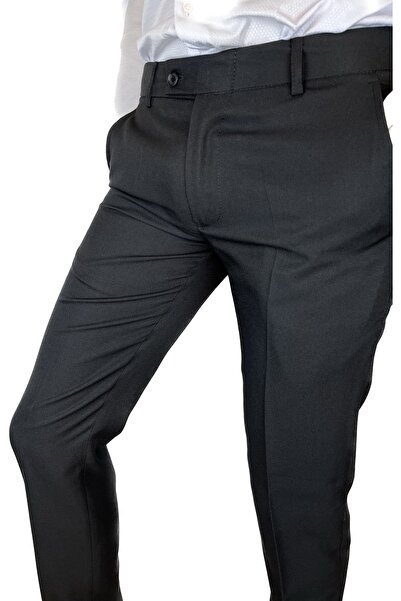 APT PRESTIGE Erkek Siyah Slim Fit Kumaş Pantolon