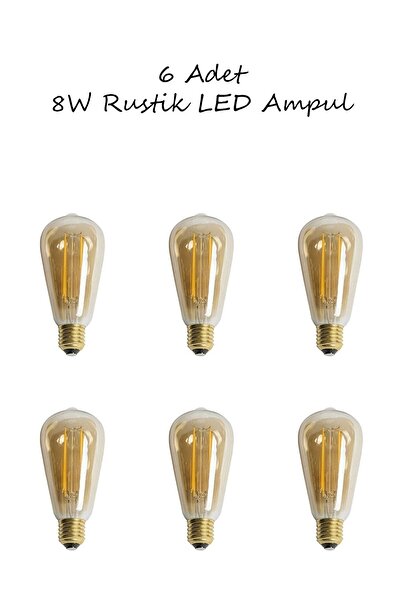 Cata 6 Adet Rustik Led Ampul St64/ Ct-4290
