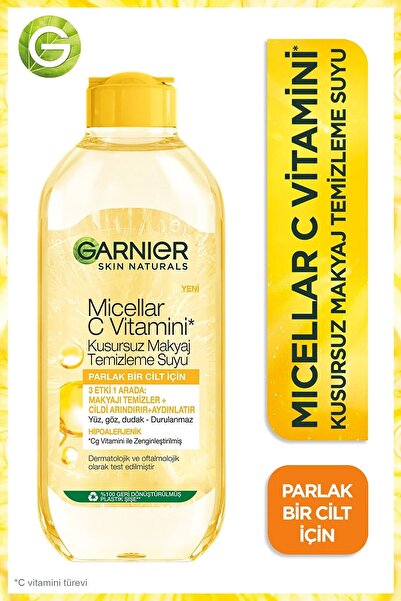 Garnier Micellar C Vitamini Kusursuz Makyaj Temizleme Suyu 400ml Pamuk Hediye...