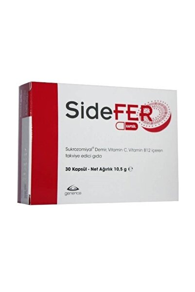 Sidefer Sukrozomiyal Demir Vitamin C Vitamin B12 30 Kapsül Takviye