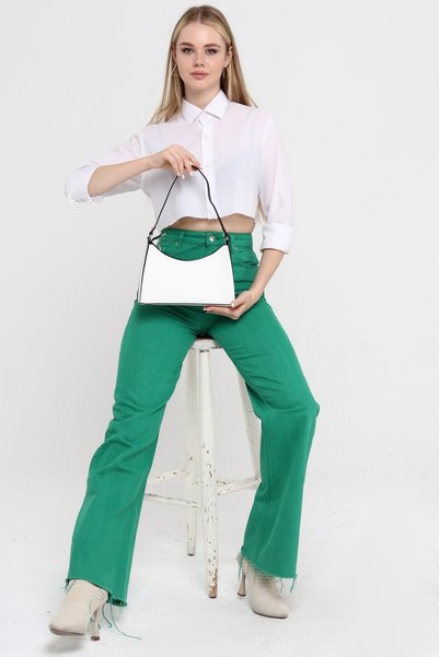 Güce White Baguette Baguette Hand and Shoulder Bag Gc009001