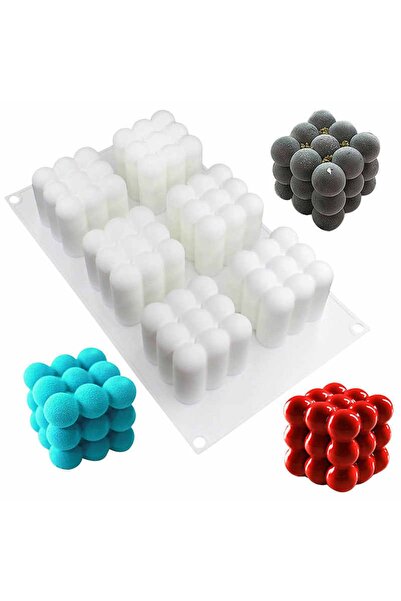 Genel Markalar Profesyonel 6lı Bubble Mum Kalıbı Sabun Kokulu Taş Kalıbı Sili...