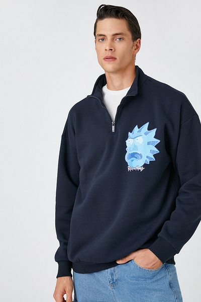 Koton Men's Dark Indigo Sweatshirt 3WAM70532MK