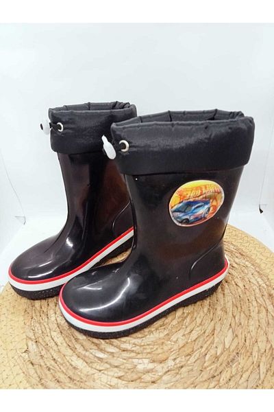 AkınalBellaa Черни водоустойчиви ботуши с кожена подплата Akınalbella за момчета