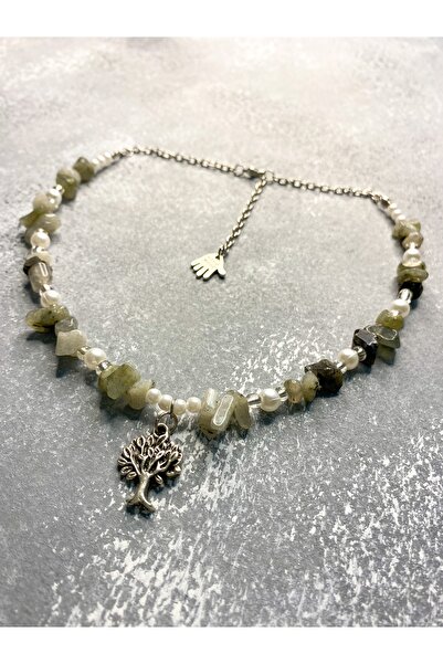 Mosby Duman Kuvars Y2k Fairycore Doğal Taş Kolye