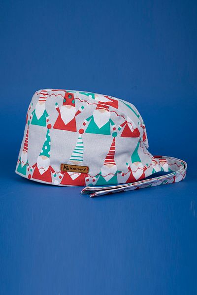 Best Bone Colorful Christmas Gnomes Patterned Surgical Bonnet