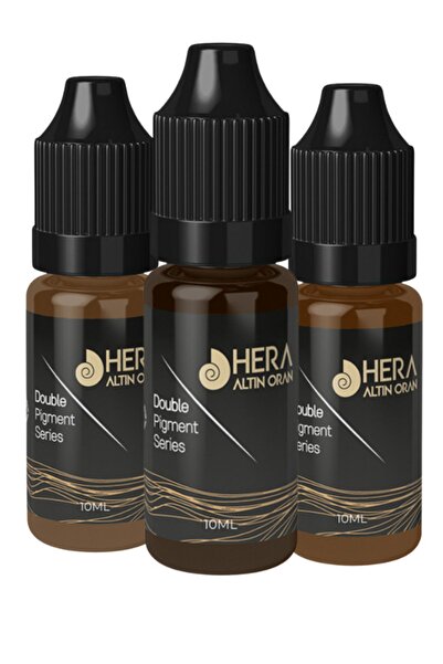 Hera Altın Oran 3x10ml Kalıcı Makyaj Ve Microblading Boyası (KOYU,ORTA,AÇIK K...