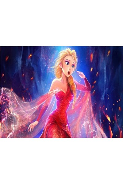 EkoDekor Kraliçe Elsa Çocuk Odası Duvar Kağıdı Kanvas Tek Parca