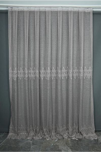 AKÇA TEKSTİL Belly Model Sand Color Single Wing Ready-made Planted Pleated Background Curtain 150*260 Cm