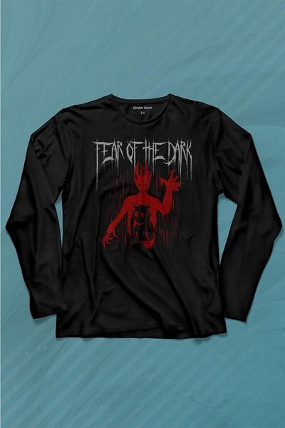 Kendim Seçtim Fear Of The Dark Dark Gothic Urban Street Wear Tricou cu mânecă lungă Tricou imprimat