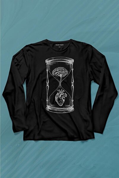 Kendim Seçtim T-shirt dugih rukava sa logotipom "Hourglass Heart Brain Love L...