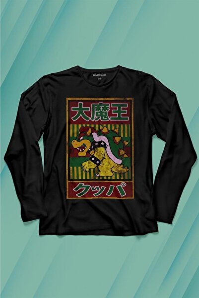 Kendim Seçtim Super Mario Bowser Japanski poster majica dugih rukava Štampano...