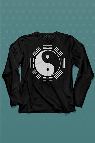 Kendim Seçtim Crno-bela Ying Yang Pokemon minimalna majica dugih rukava Štamp...