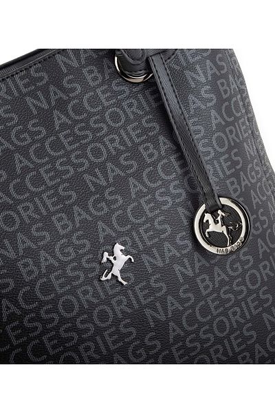 By Hakan Nas Bag-1272 Written Geantă de umăr pentru damă Geantă Crossbody neagră