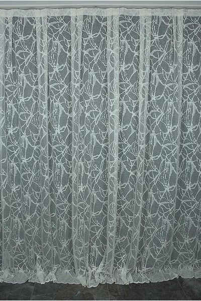 AKÇA TEKSTİL Marble Model Cream Color Single Wing Ready-made Planted Pleated Background Curtain 300*260 Cm