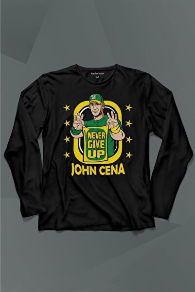 Kendim Seçtim John Cena Wwe Logo Ποτέ μην εγκαταλείπετε μακρυμάνικο μπλουζάκι αμερικανικής πάλης με στάμπα