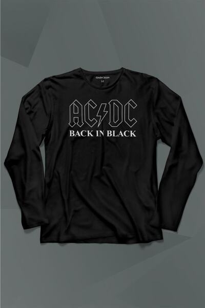 Kendim Seçtim Înapoi în negru Ac Dc Alternative Direct Current Tesla Tricou cu mânecă lungă Tricou imprimat