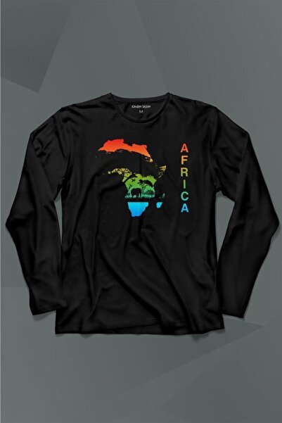 Kendim Seçtim Afrika Afrički kontinent Dugotrajna majica dugih rukava u bojam...