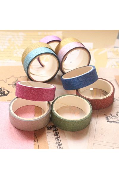 baddin aksesuar Colorful Glitter Glitter Tape 5 Pieces Journal Penpal