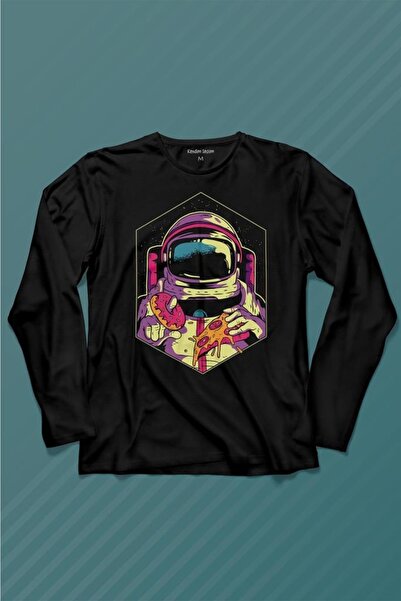 Kendim Seçtim Jedenje u svemiru Astronaut jede krofnu i picu Kosmos Majica du...
