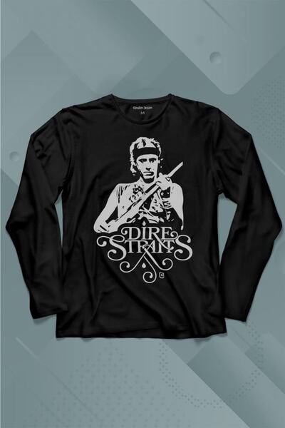 Kendim Seçtim Tricou cu mânecă lungă Dire Straits David Mark Knopfler Rock Musicguitar Tricou imprimat