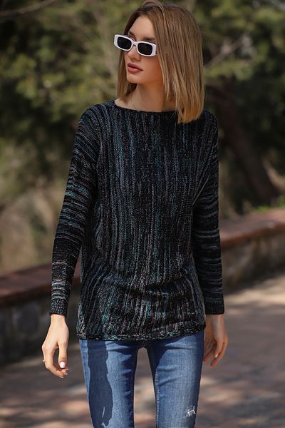 AVORWE Pulover tricot cu mâneci liliac cu schimbare de culoare